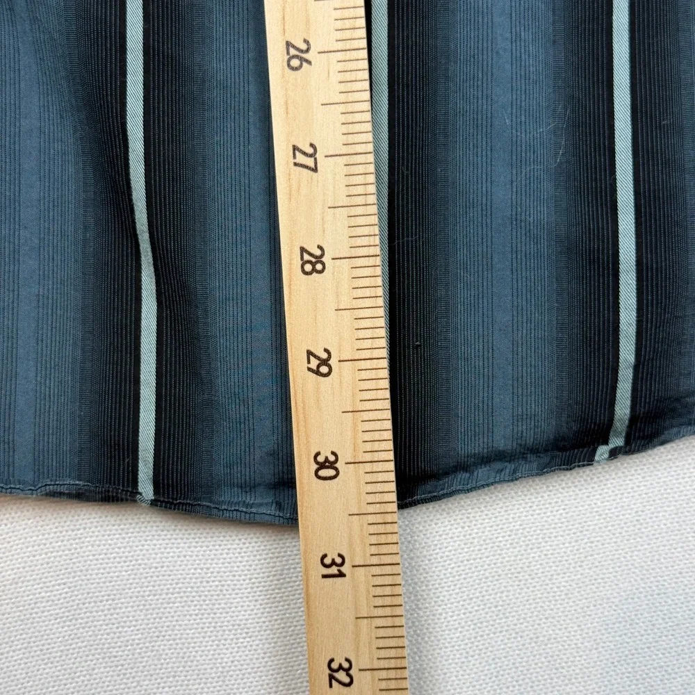 Cubavera Mens Large Grey Blue Vertical Ombre Stripe Cotton Button Down Shirt